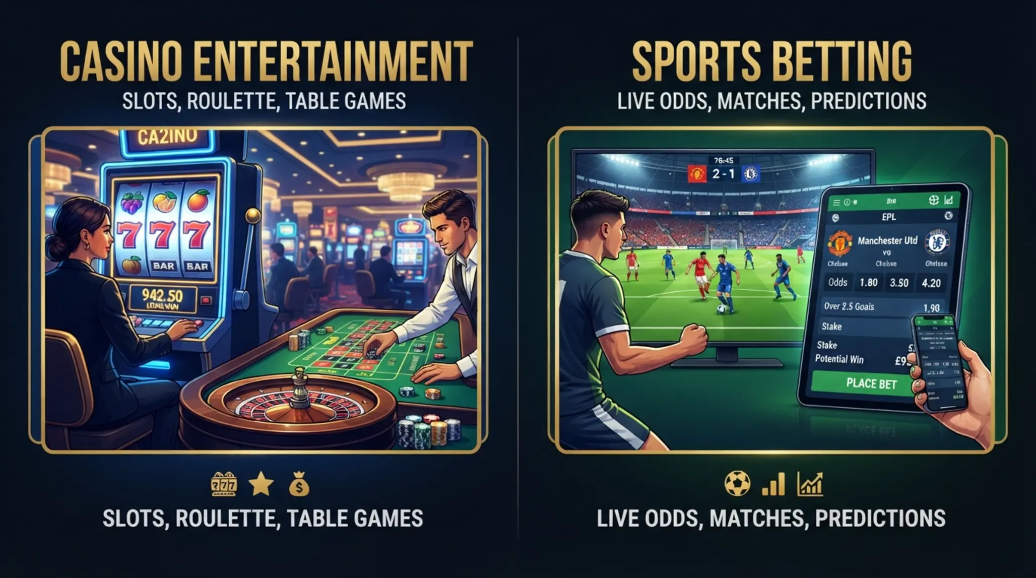 GG Bet és Tippmixpro összehasonlítása Kaszinó és sportfogadás összehasonlító illusztráció