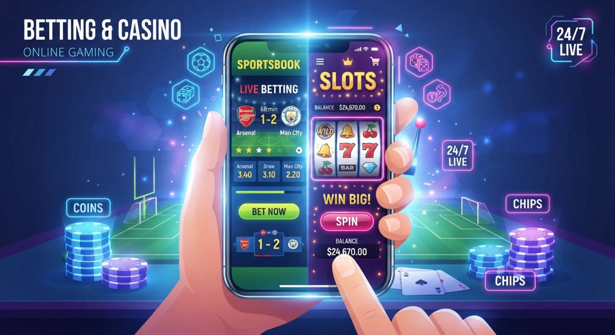 Sportfogadás és kaszinó hangulat egy képen