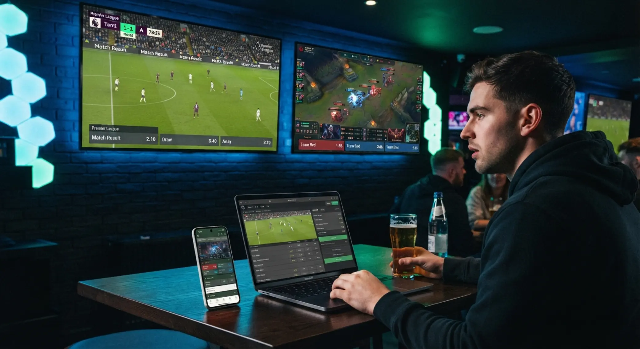 Élő fogadás foci és esport mérkőzésekkel képernyőn