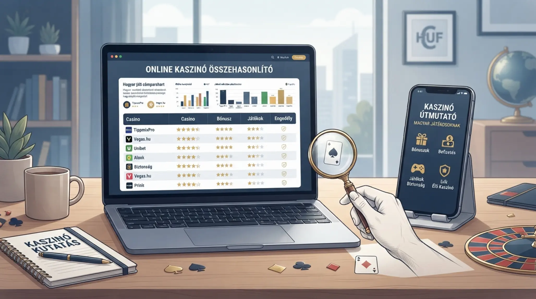 Online kaszinó információs oldal elemző felületekkel